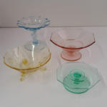 vintage glass pedestal bowls